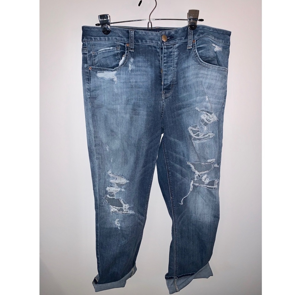 American Eagle Button Front Plus Size Mom Jeans